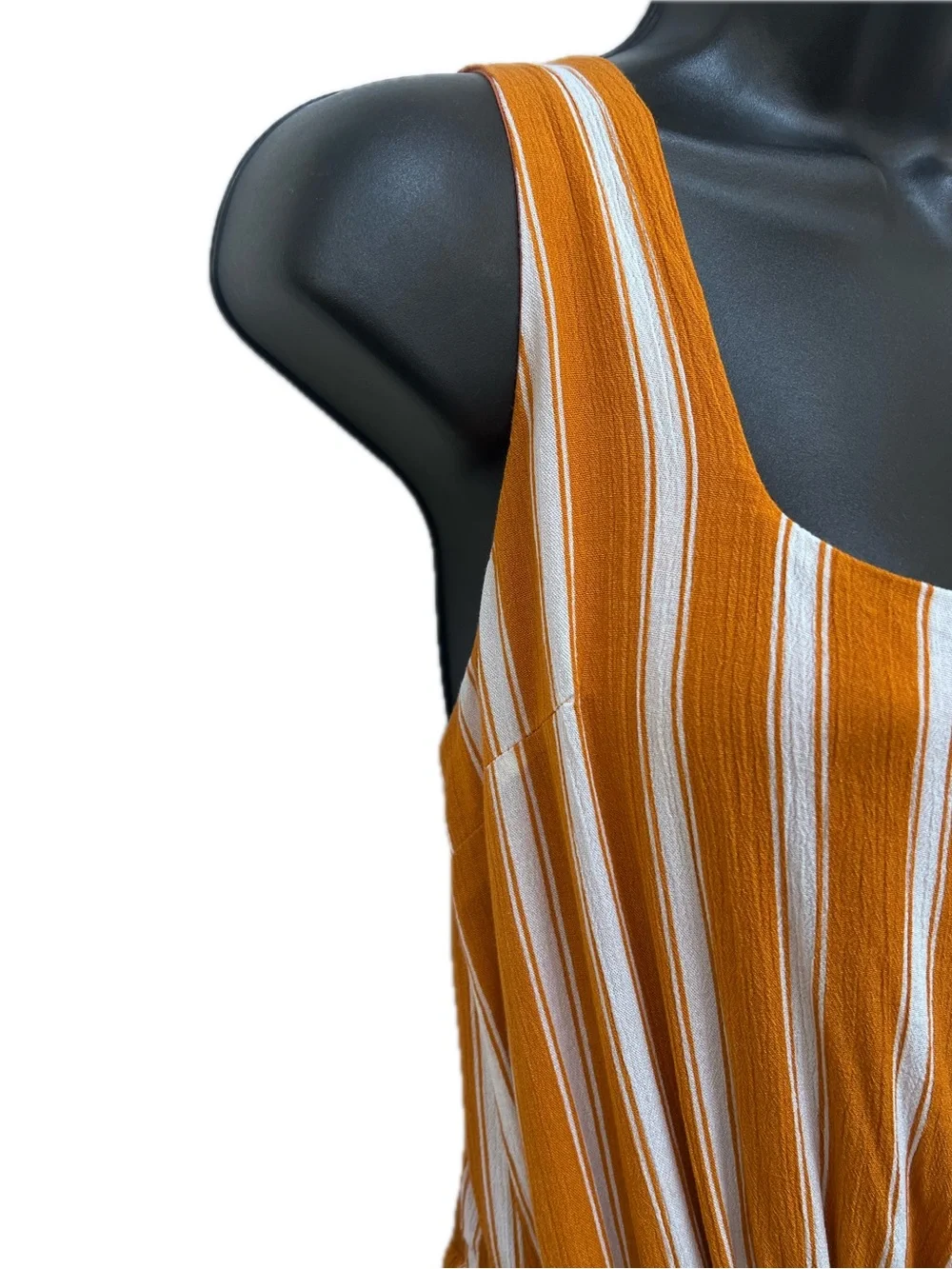 Lulus XL Orange White Stripe Sleeveless Tie Waist Romper